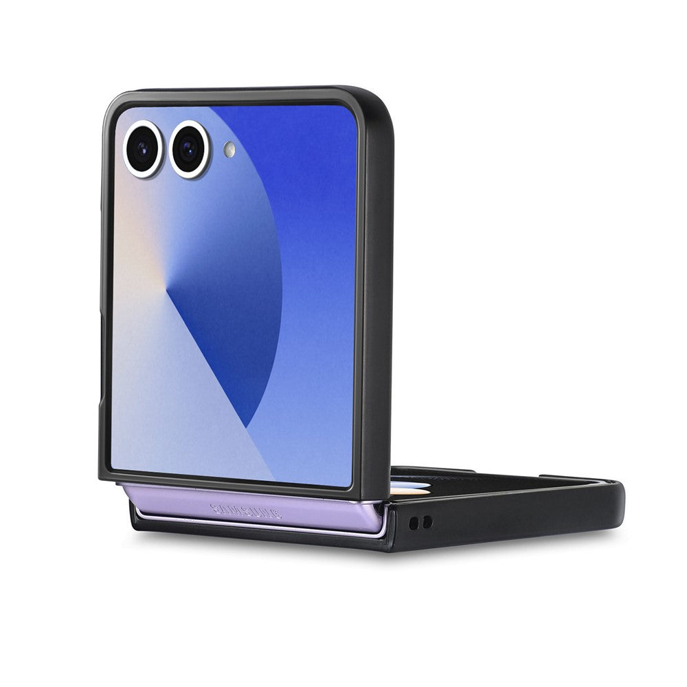 For Samsung Galaxy Z Flip7 5G Case Shockproof Slim Retro Leather Phone Back Cover - Purple