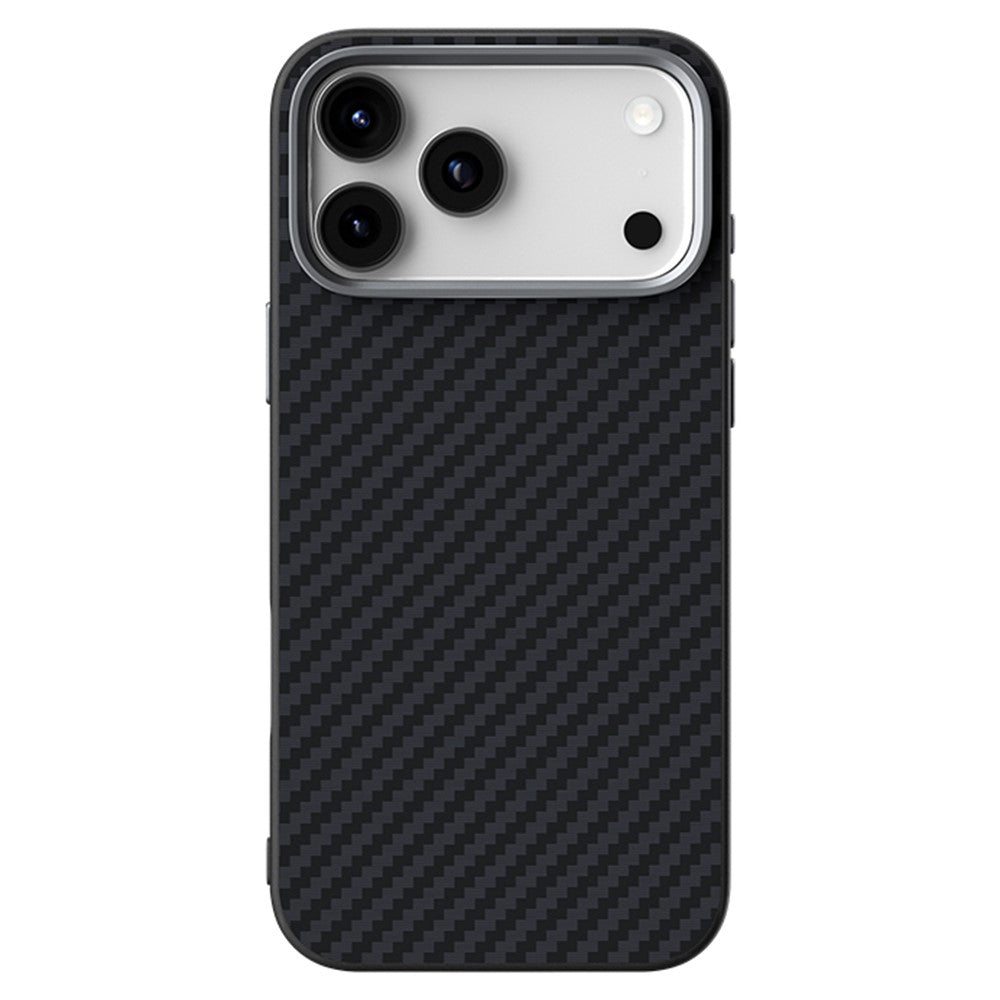 ABEEL For iPhone 17 Pro Max Case Compatible with MagSafe Carbon Fiber Texture Back Cover - Black