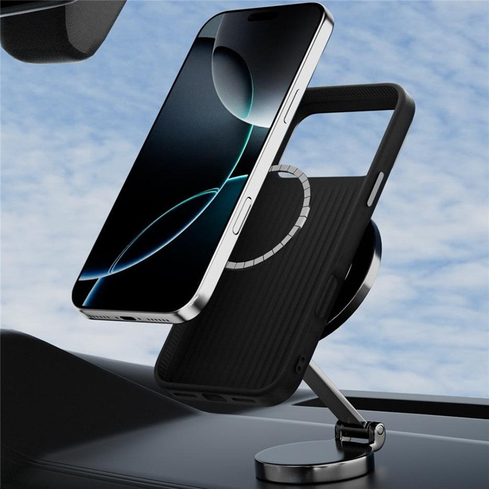 ABEEL For iPhone 17 Pro Max Case Compatible with MagSafe Printed PC TPU Aluminum Alloy Leather Phone Cover - Outstanding No. 4