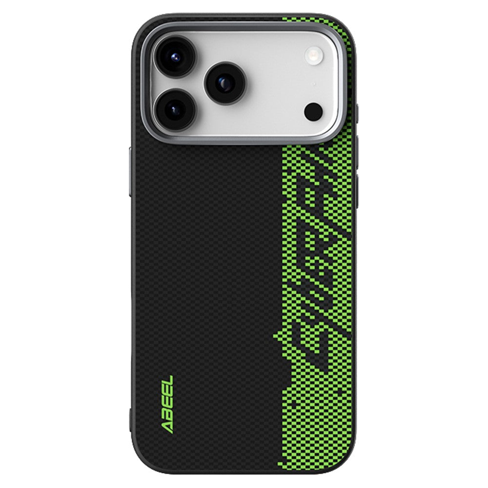 ABEEL For iPhone 17 Pro Max Case Compatible with MagSafe Printed PC TPU Aluminum Alloy Leather Phone Cover - Outstanding No. 3