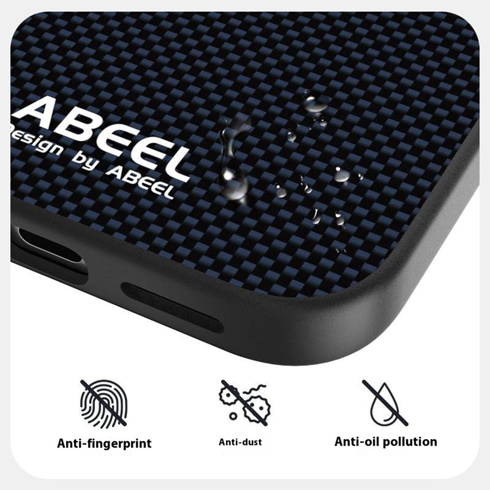 ABEEL For iPhone 17 Pro Max Case Compatible with MagSafe Printed PC TPU Aluminum Alloy Leather Phone Cover - Blue