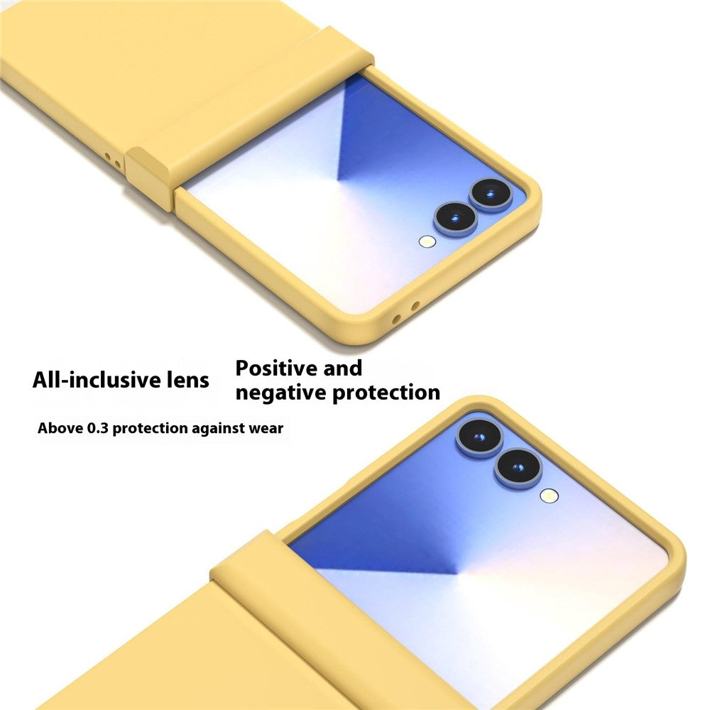 ABEEL For Samsung Galaxy Z Flip7 5G Case Skin Feel PC Phone Cover with Hinge Protection - Yellow