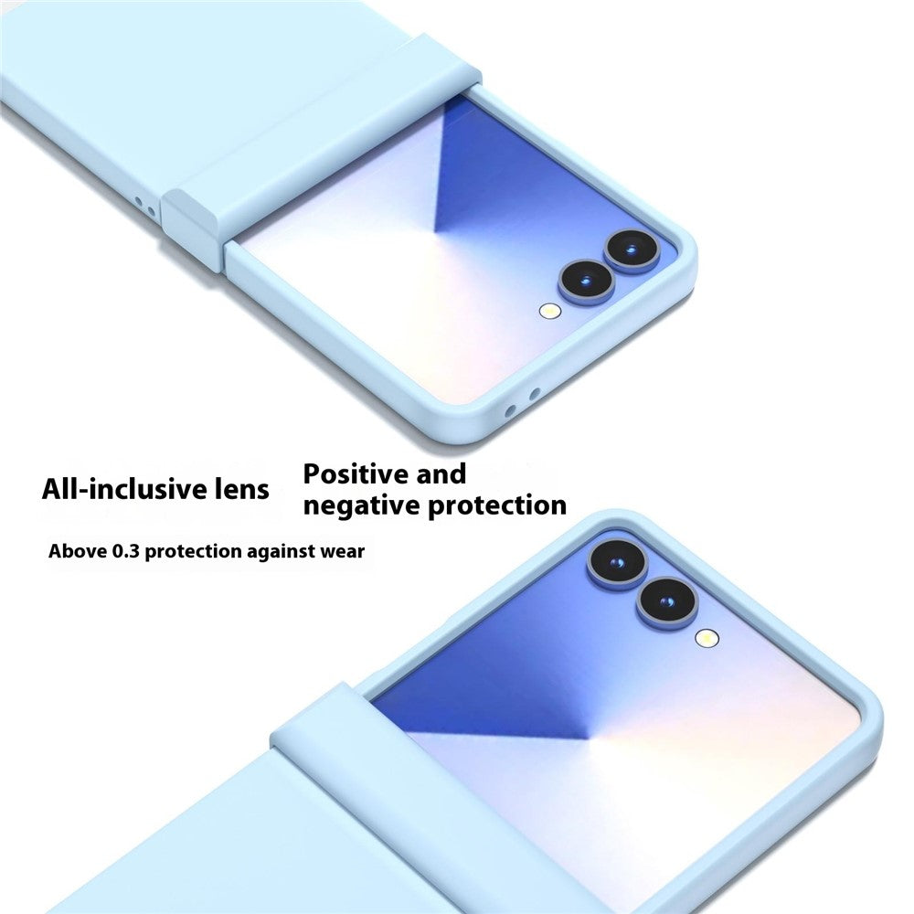 ABEEL For Samsung Galaxy Z Flip7 5G Case Skin Feel PC Phone Cover with Hinge Protection - Baby Blue