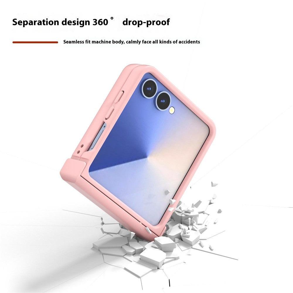 ABEEL For Samsung Galaxy Z Flip7 5G Case Skin Feel PC Phone Cover with Hinge Protection - Pink