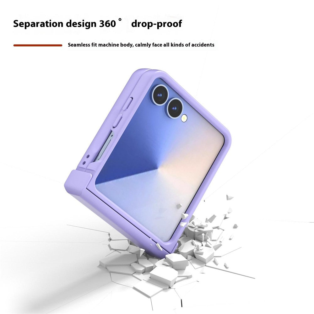 ABEEL For Samsung Galaxy Z Flip7 5G Case Skin Feel PC Phone Cover with Hinge Protection - Purple