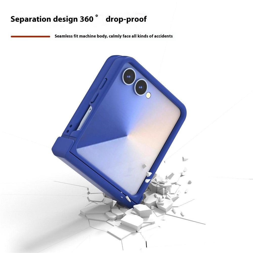 ABEEL For Samsung Galaxy Z Flip7 5G Case Skin Feel PC Phone Cover with Hinge Protection - Dark Blue