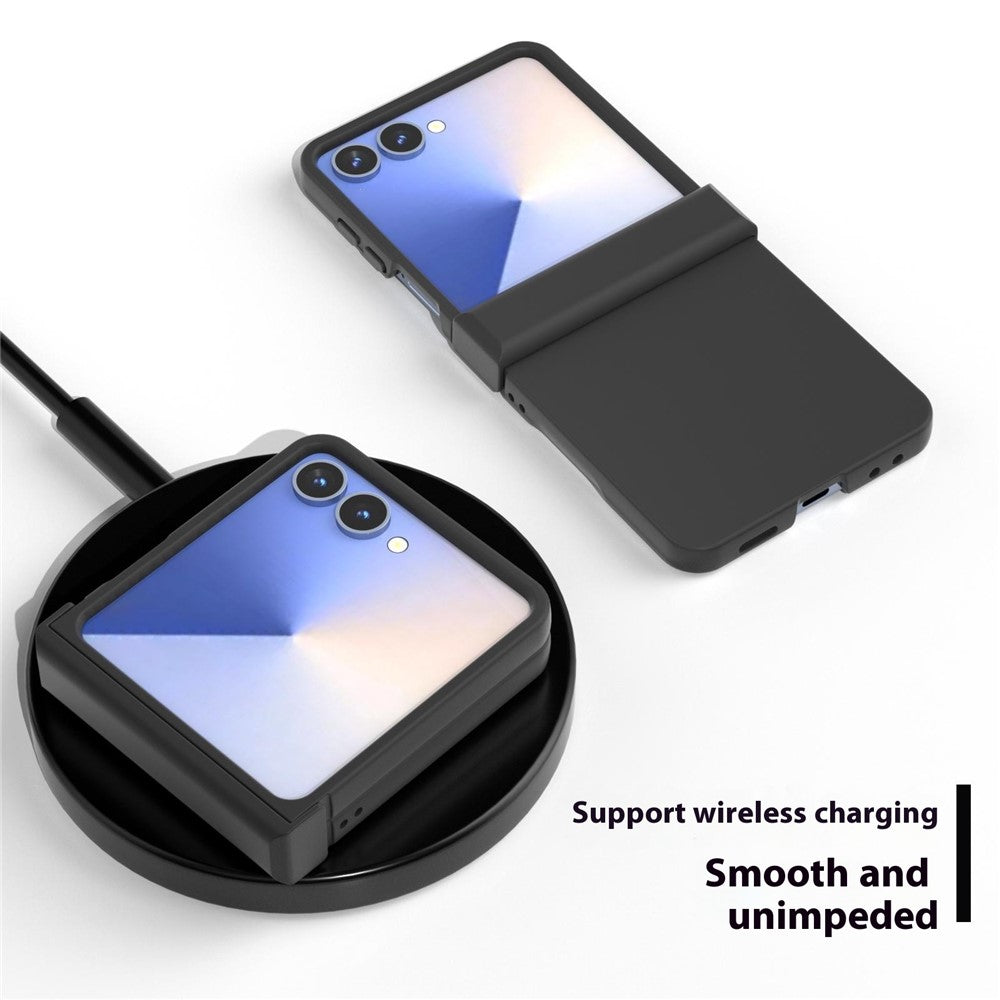 ABEEL For Samsung Galaxy Z Flip7 5G Case Skin Feel PC Phone Cover with Hinge Protection - Black