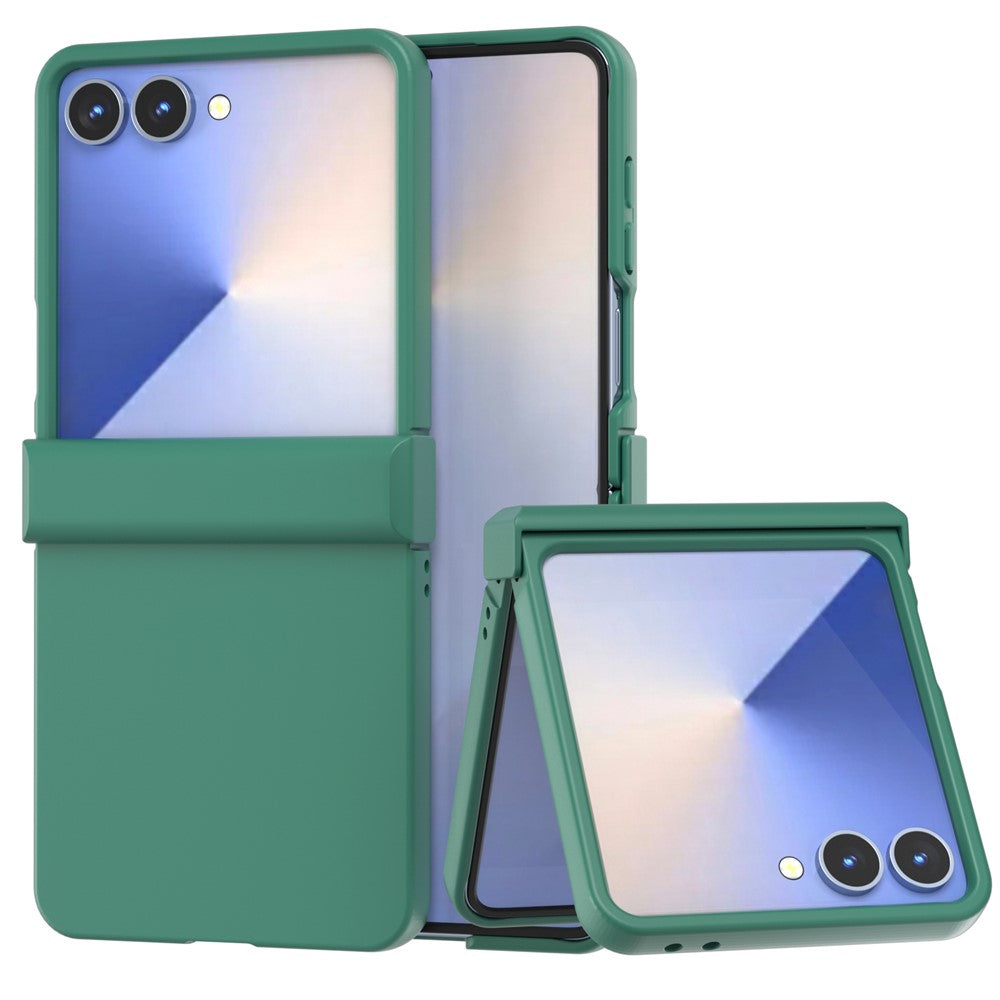 ABEEL For Samsung Galaxy Z Flip7 5G Case Skin Feel PC Phone Cover with Hinge Protection - Dark Green