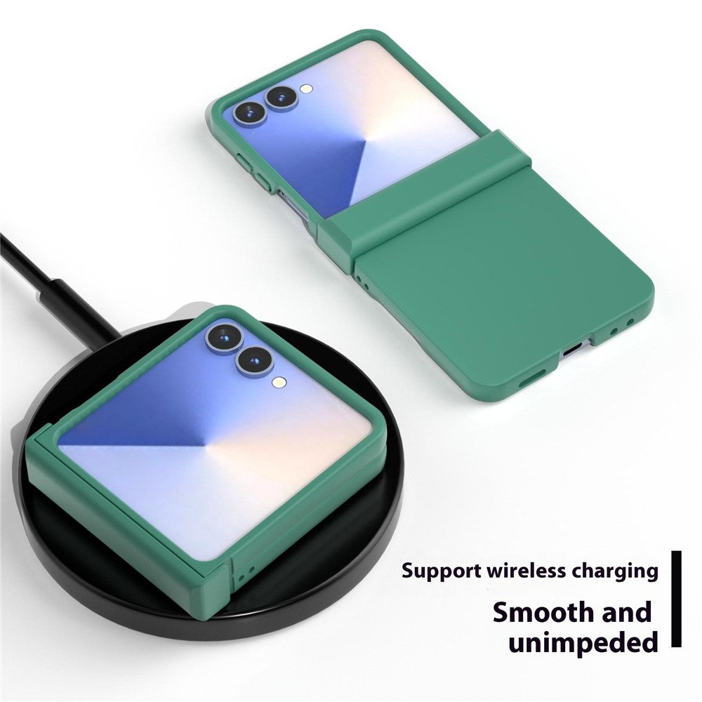 ABEEL For Samsung Galaxy Z Flip7 5G Case Skin Feel PC Phone Cover with Hinge Protection - Dark Green