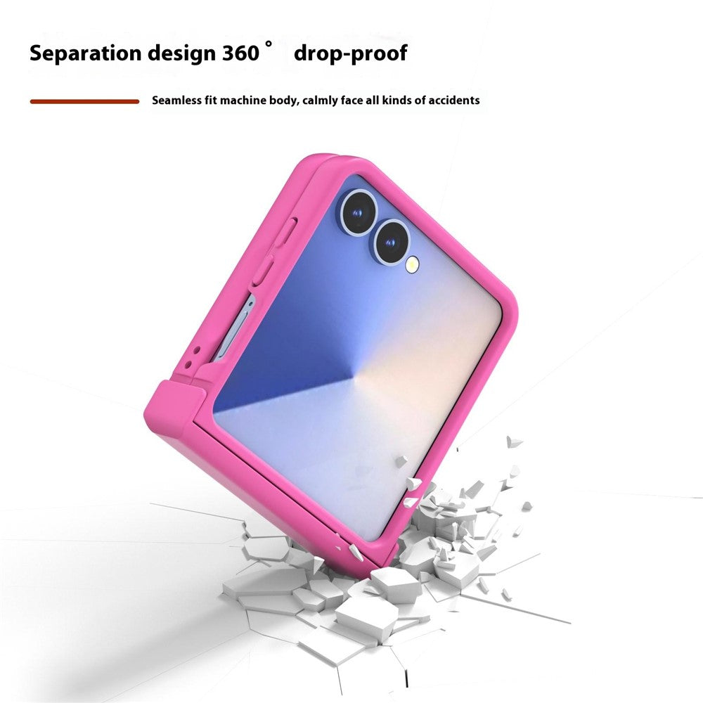 ABEEL For Samsung Galaxy Z Flip7 5G Case Skin Feel PC Phone Cover with Hinge Protection - Rose