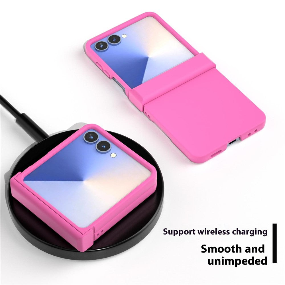 ABEEL For Samsung Galaxy Z Flip7 5G Case Skin Feel PC Phone Cover with Hinge Protection - Rose