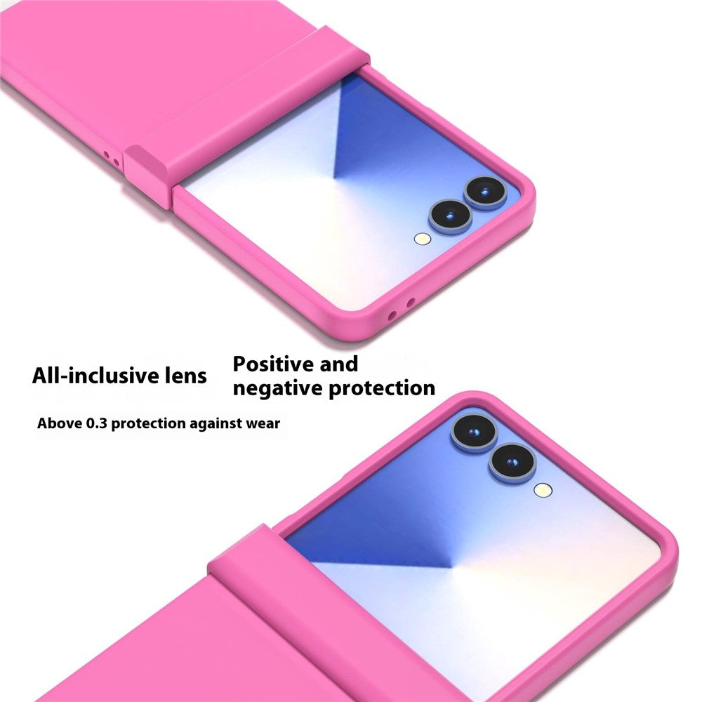 ABEEL For Samsung Galaxy Z Flip7 5G Case Skin Feel PC Phone Cover with Hinge Protection - Rose