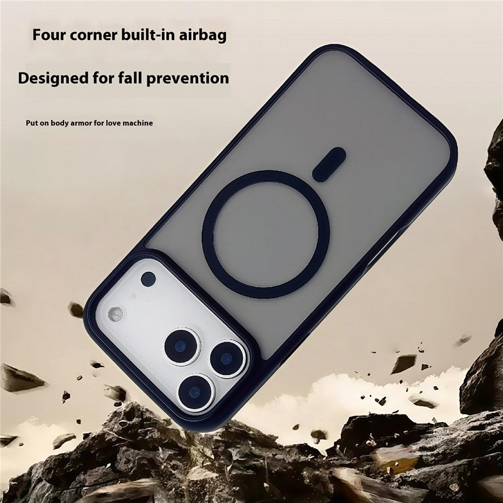 For iPhone 17 Pro Max Magnetic Case Skin Touch TPU Acrylic Phone Back Cover - Black