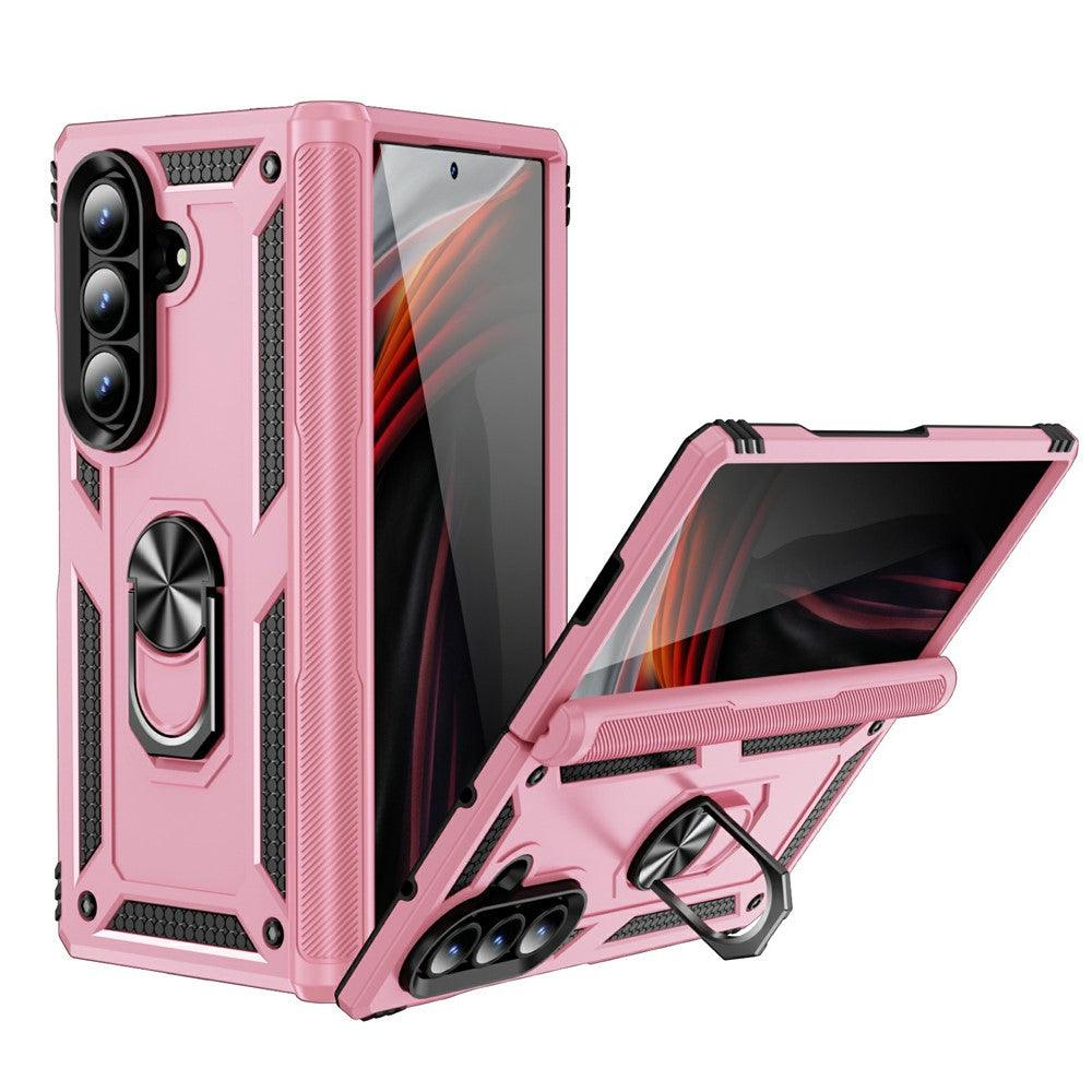 For Samsung Galaxy Z Fold7 5G Case PC + TPU Phone Cover with Kickstand - Pink