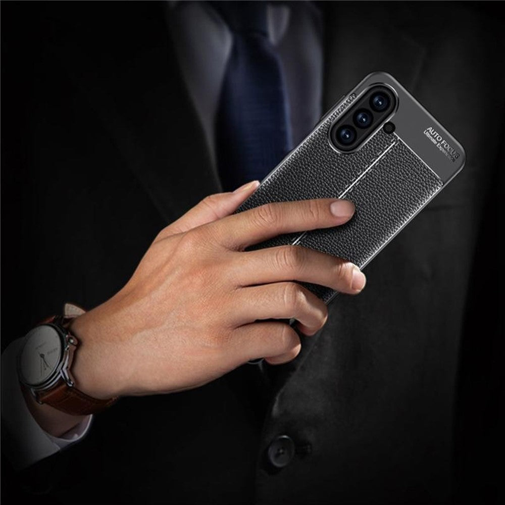For Samsung Galaxy A17 5G Case Litchi Texture TPU Flexible Phone Cover, Black