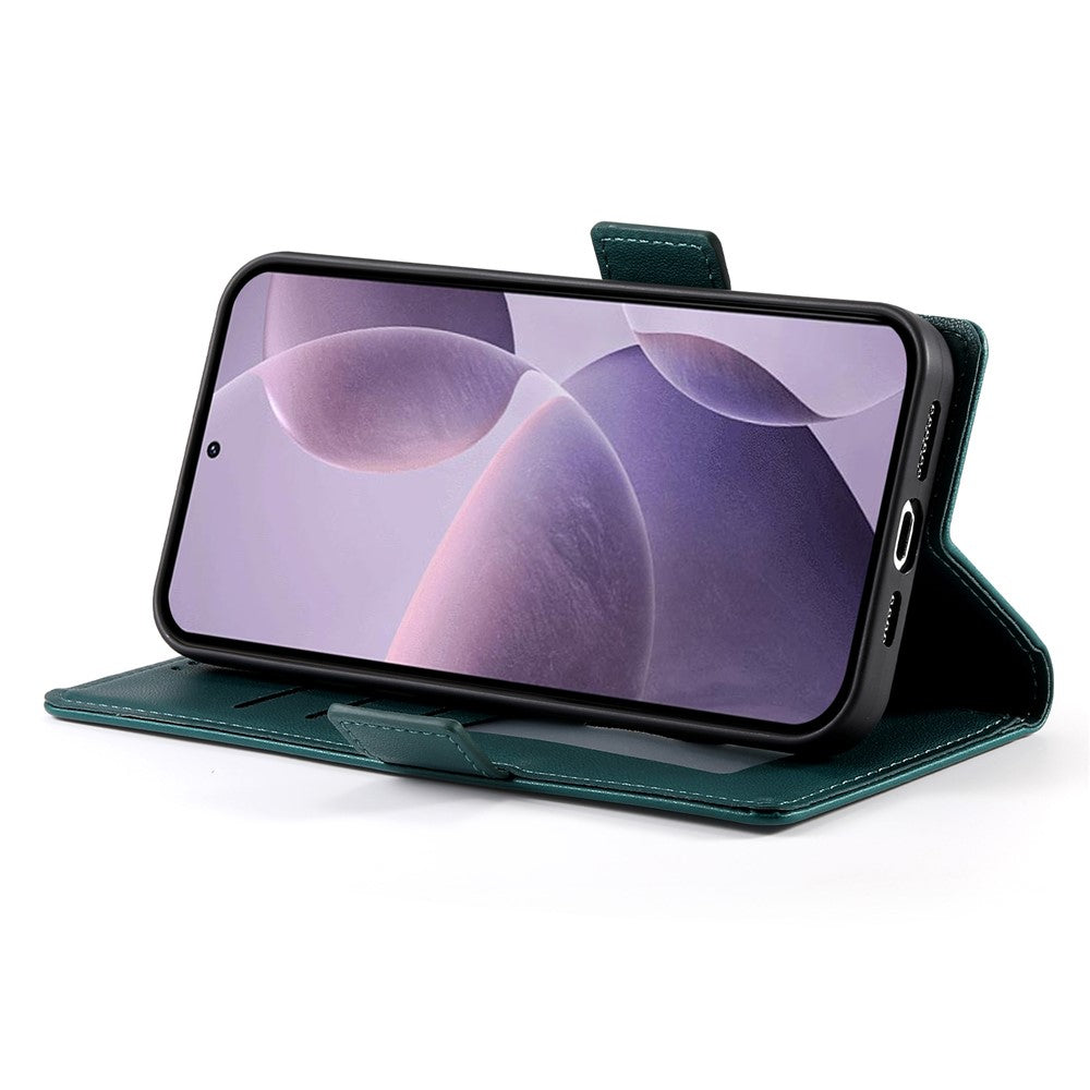 For Oppo Reno14 Pro 5G (Global) Stand Case PU Leather Wallet Phone Cover - Blackish Green