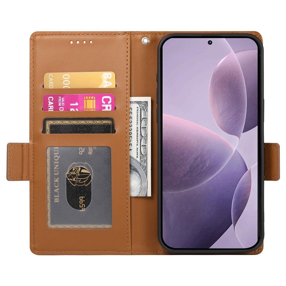 For Oppo Reno14 Pro 5G (Global) Stand Case PU Leather Wallet Phone Cover - Brown