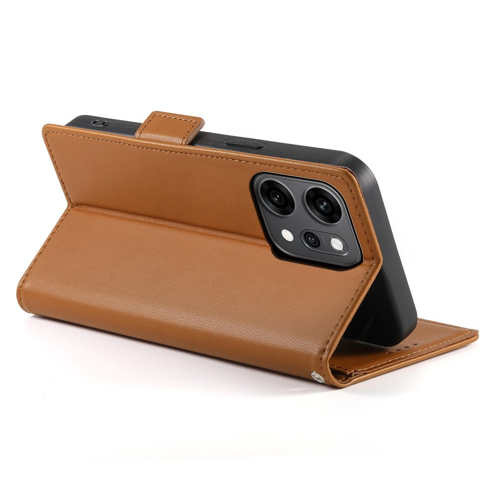 For Oppo Reno14 Pro 5G (Global) Stand Case PU Leather Wallet Phone Cover - Brown