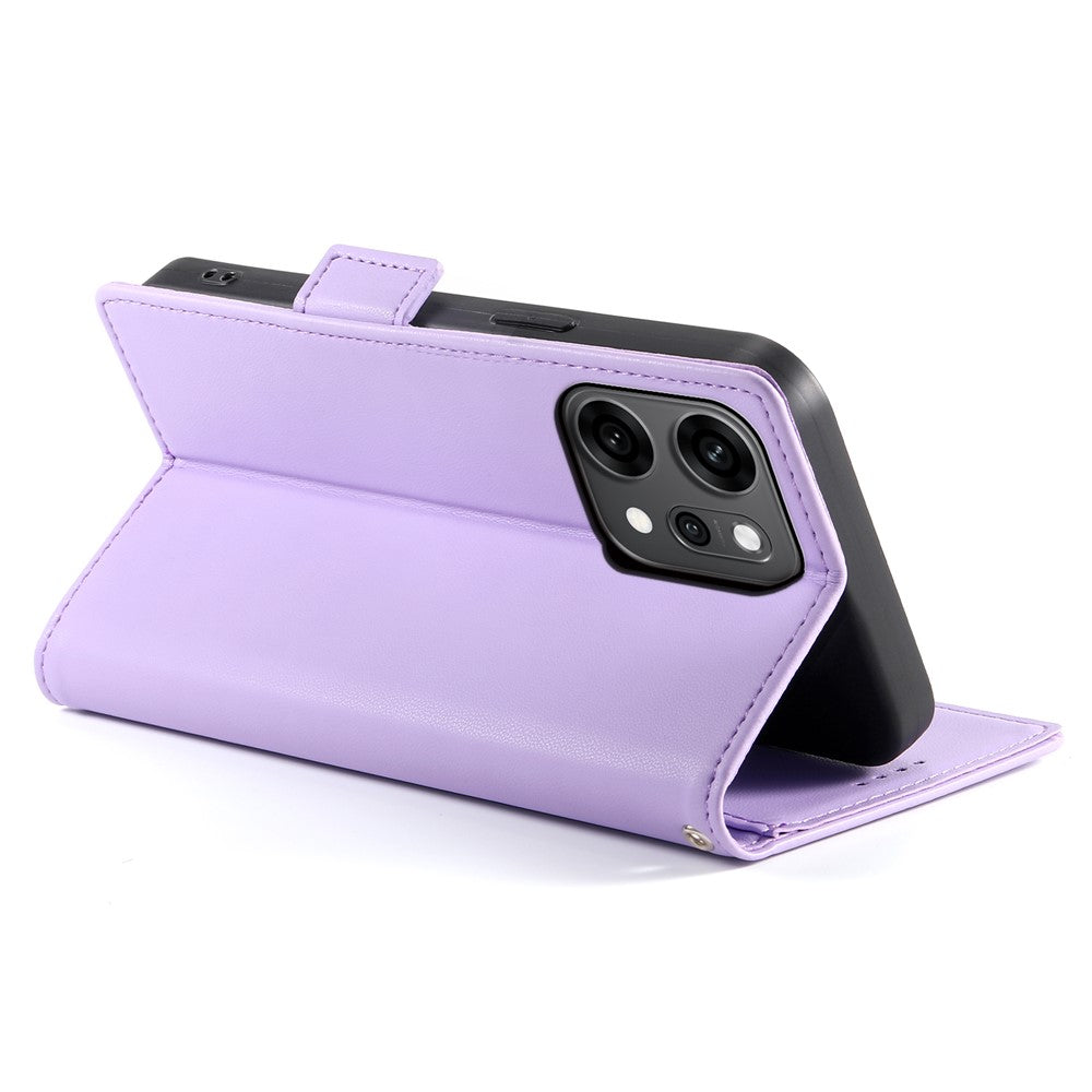 For Oppo Reno14 Pro 5G (Global) Stand Case PU Leather Wallet Phone Cover - Purple