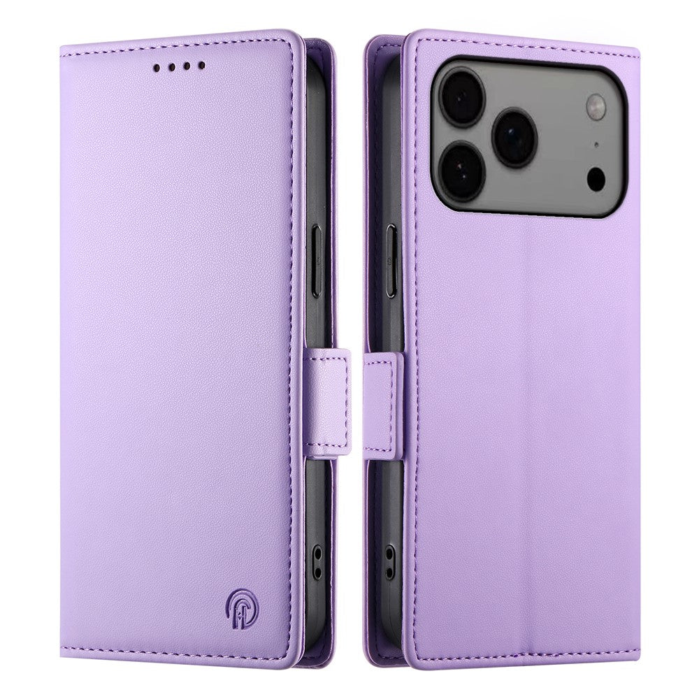For iPhone 17 Pro Max Stand Case PU Leather Wallet Phone Cover - Purple