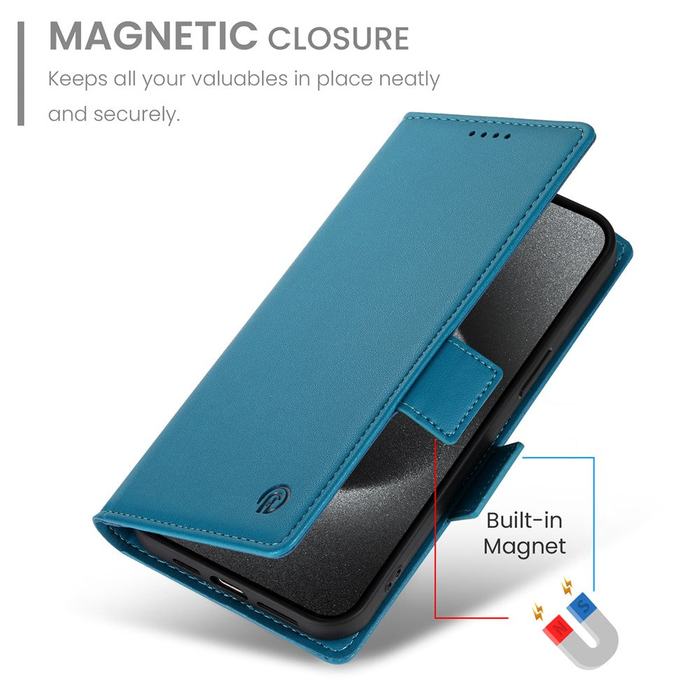 For iPhone 17 Pro Max Stand Case PU Leather Wallet Phone Cover - Blue
