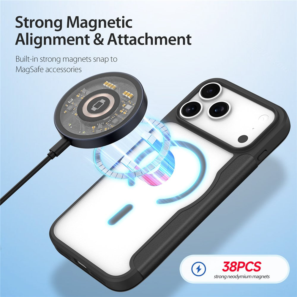 For iPhone 17 Pro Max Leather Case DUX DUCIS Skin X Pro Series Flip Cover Compatible with MagSafe - Black