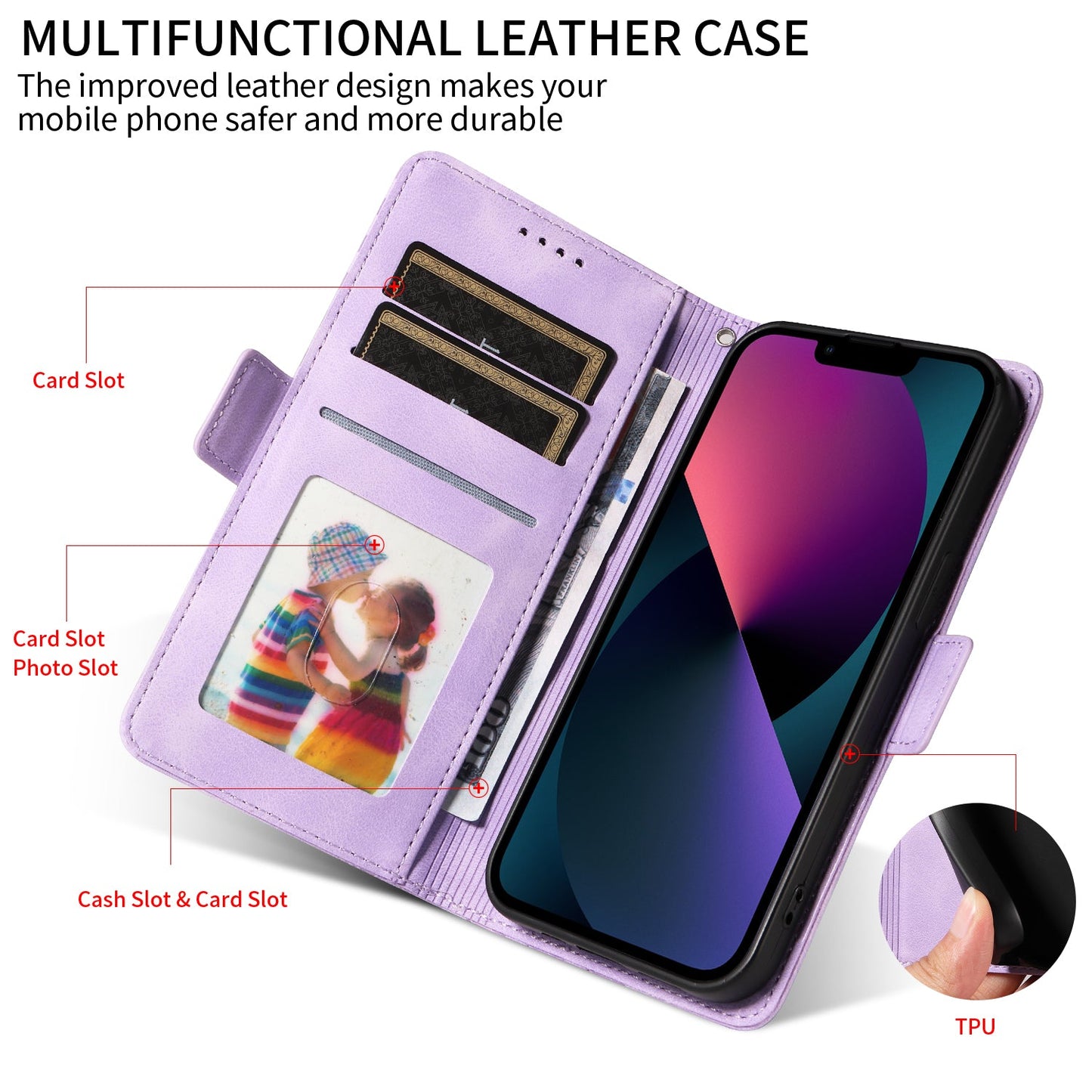 For Oppo Reno13 Pro 5G / Oppo Reno14 Pro 5G (China) / Oppo Reno14 Pro 5G (Global) Leather Cases Wallet Rhombus Imprinted Phone Cover Stand with Strap - Purple