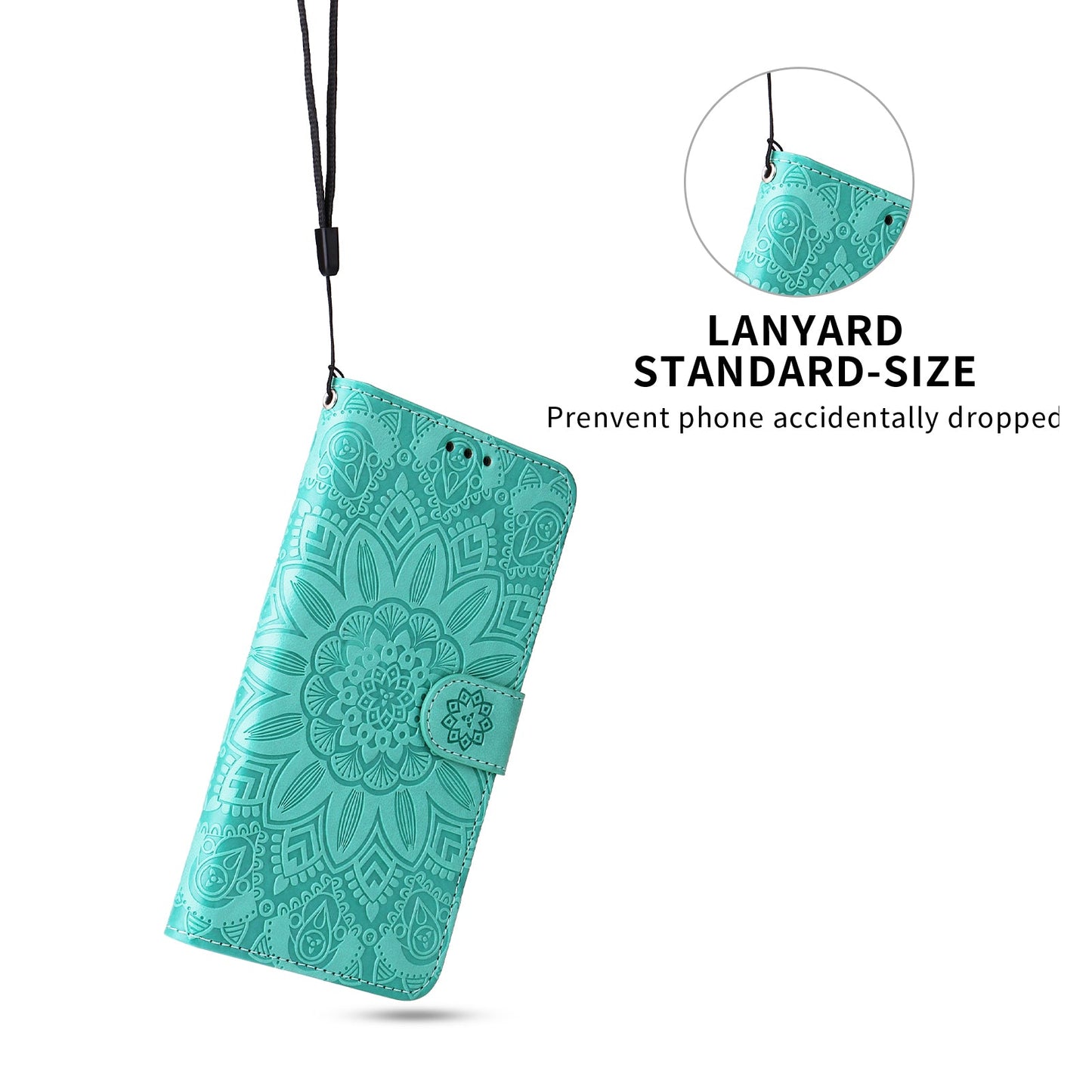 For Oppo Reno14 Pro 5G (China) / Oppo Reno13 Pro 5G / Oppo Reno14 Pro 5G (Global) Case Sunflower Imprint Leather Wallet Phone Cover - Green