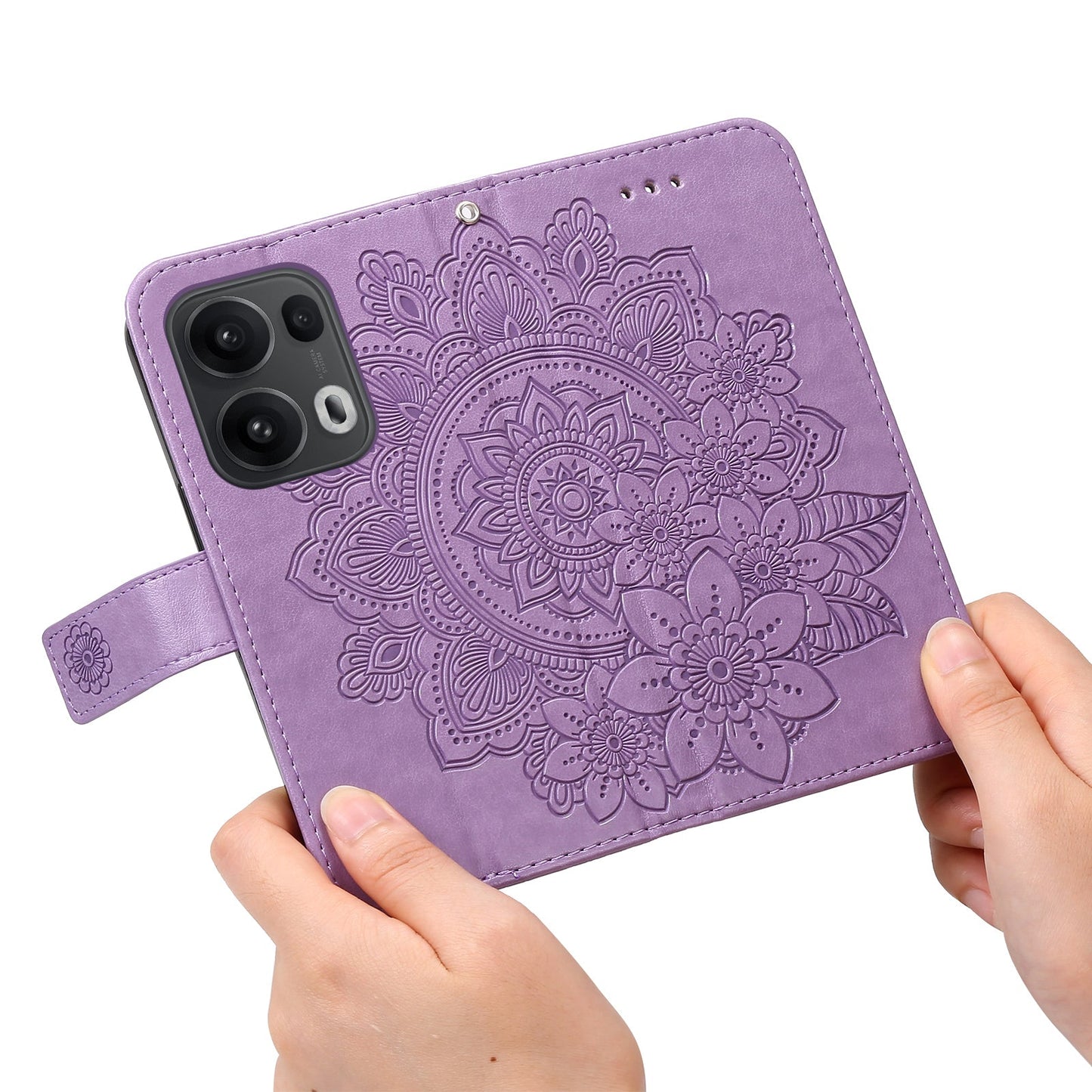 For Oppo Reno14 Pro 5G (China) / Oppo Reno13 Pro 5G / Oppo Reno14 Pro 5G (Global) Case Floral Pattern PU Leather Wallet Stand Phone Cover - Purple