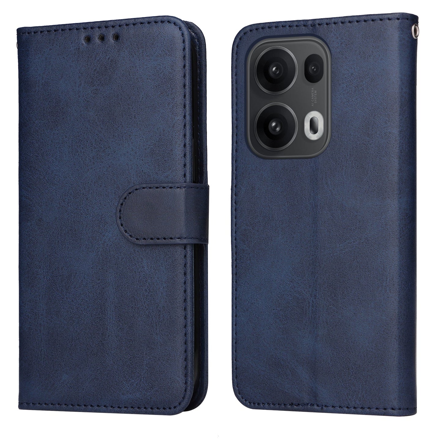 For Oppo Reno14 Pro 5G (China) / Oppo Reno13 Pro 5G / Oppo Reno14 Pro 5G (Global) Case Wallet PU Leather Folio Flip Phone Cover - Blue