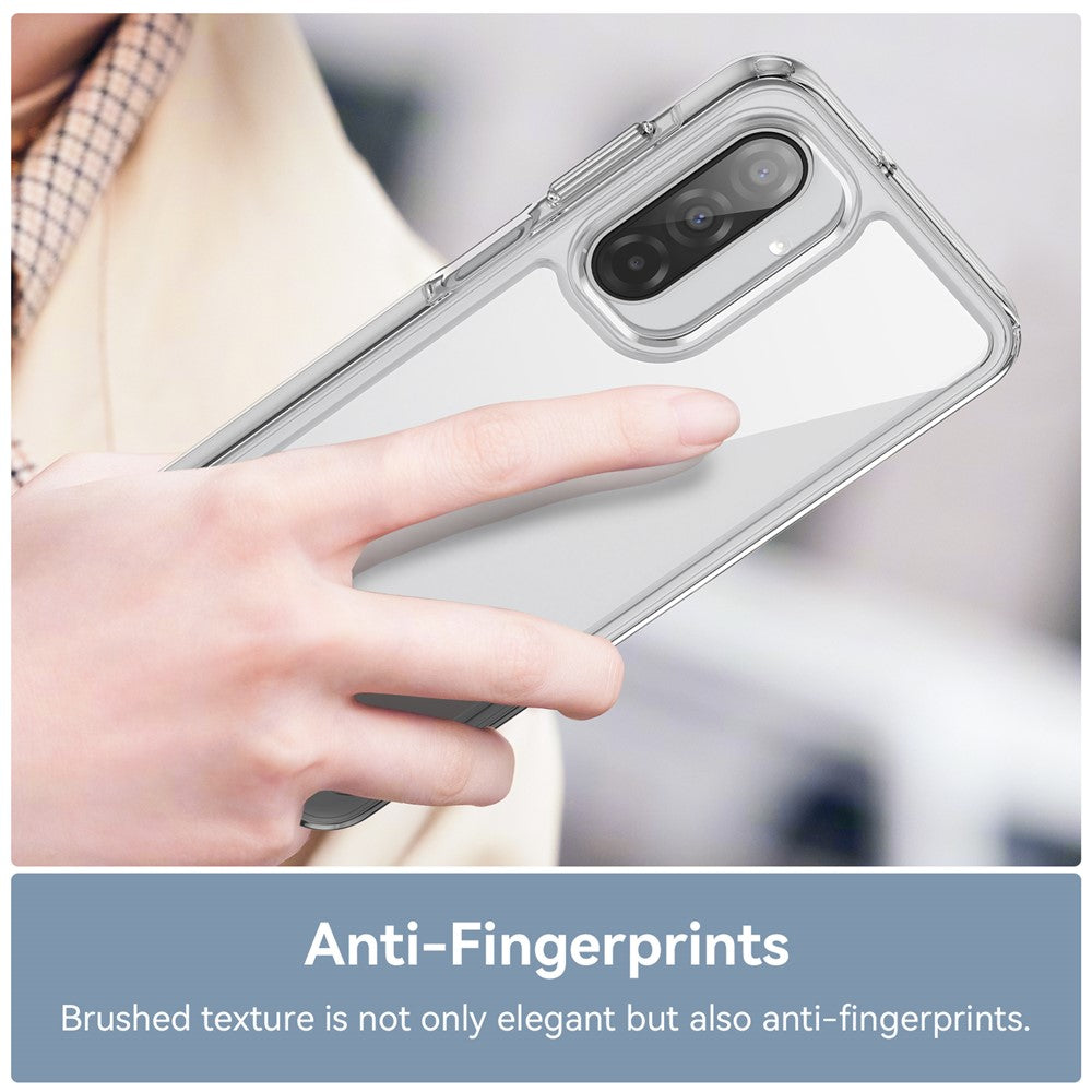 For Samsung Galaxy A17 5G Clear Phone Case WANLONFENG MF2 Series TPU Acrylic Cover with 2Pcs Tempered Glass - Transparent