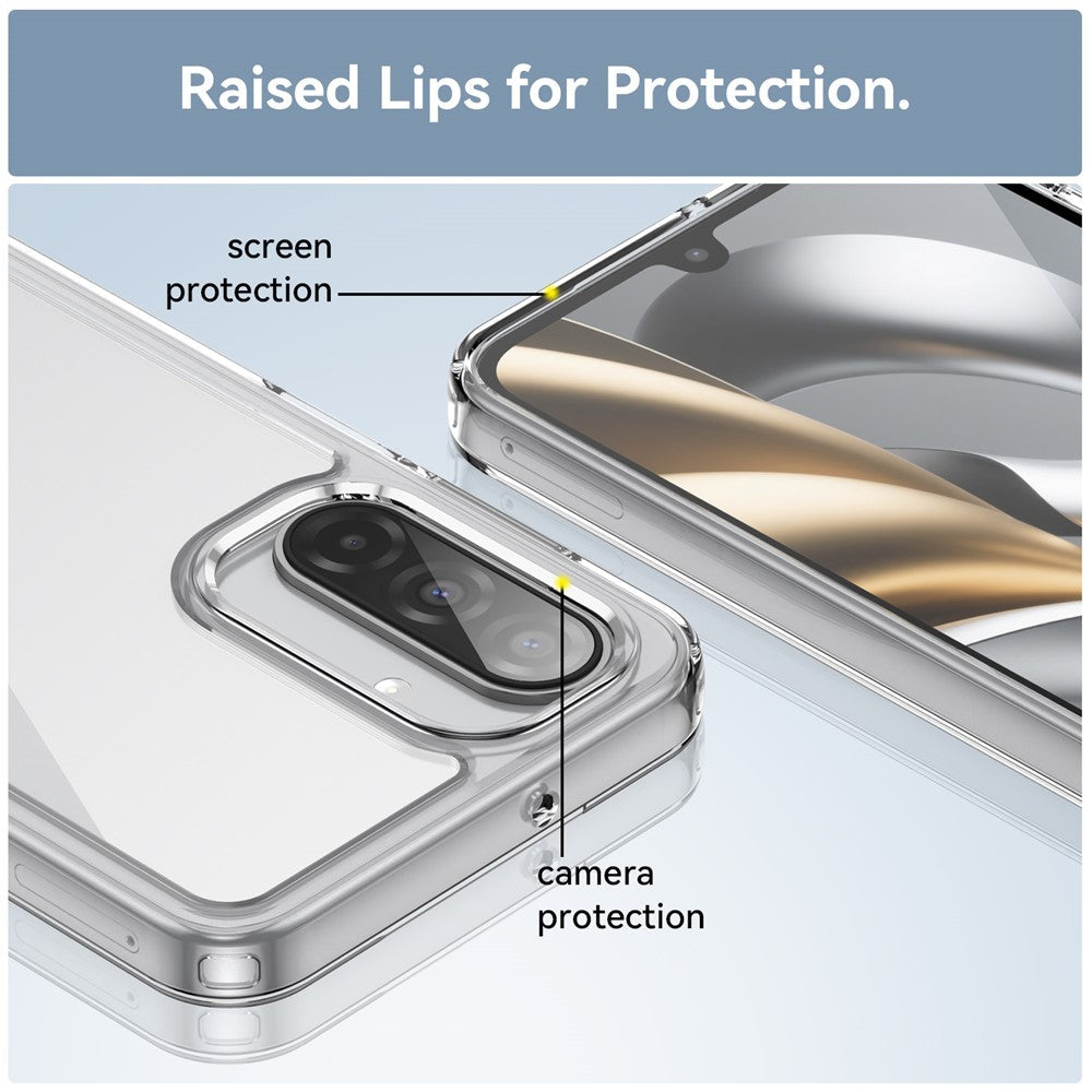 For Samsung Galaxy A17 5G Clear Phone Case WANLONFENG MF2 Series TPU Acrylic Cover with 2Pcs Tempered Glass - Transparent