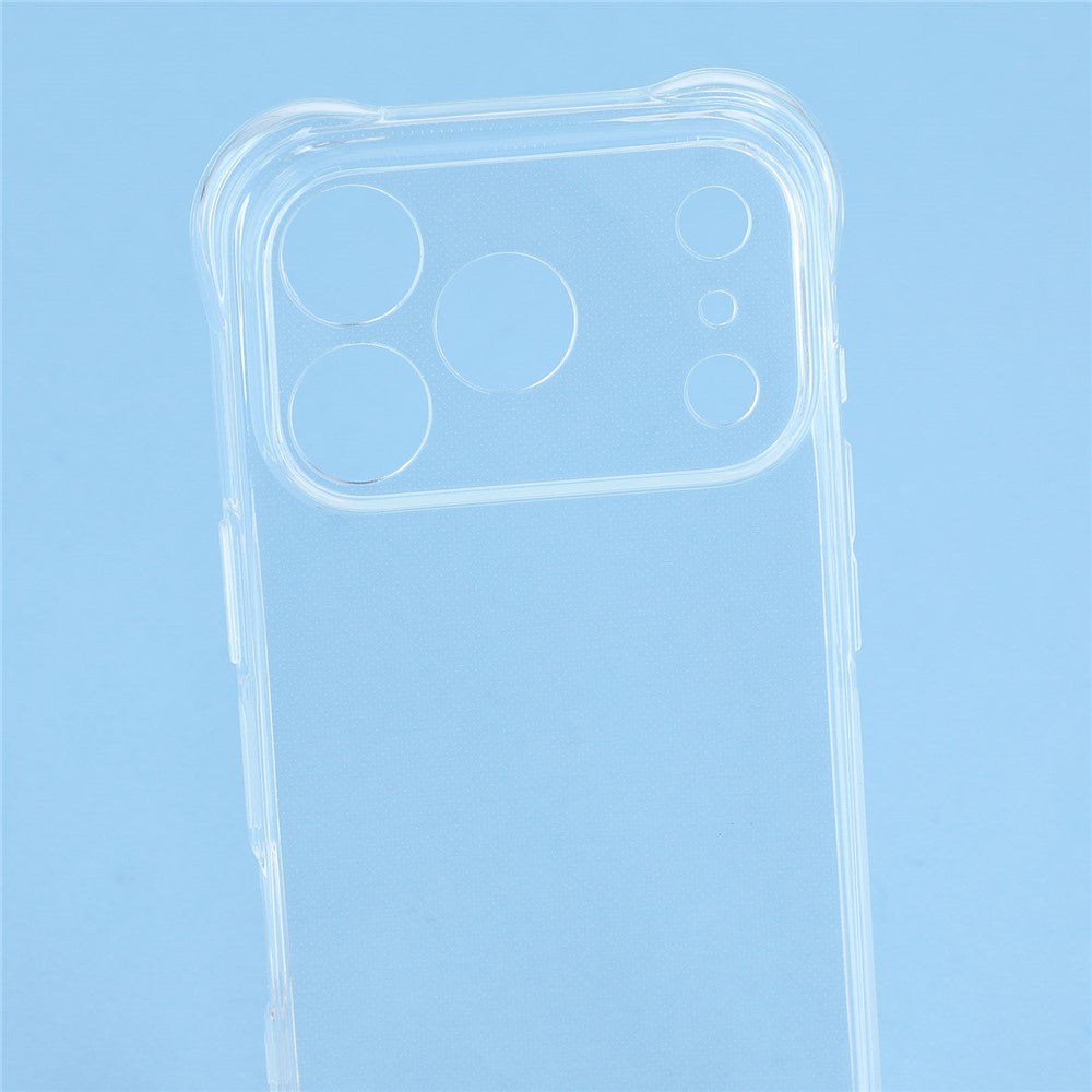 For iPhone 17 Pro Max Case 2.0mm TPU Clear Phone Cover with Tempered Glass Screen Protector