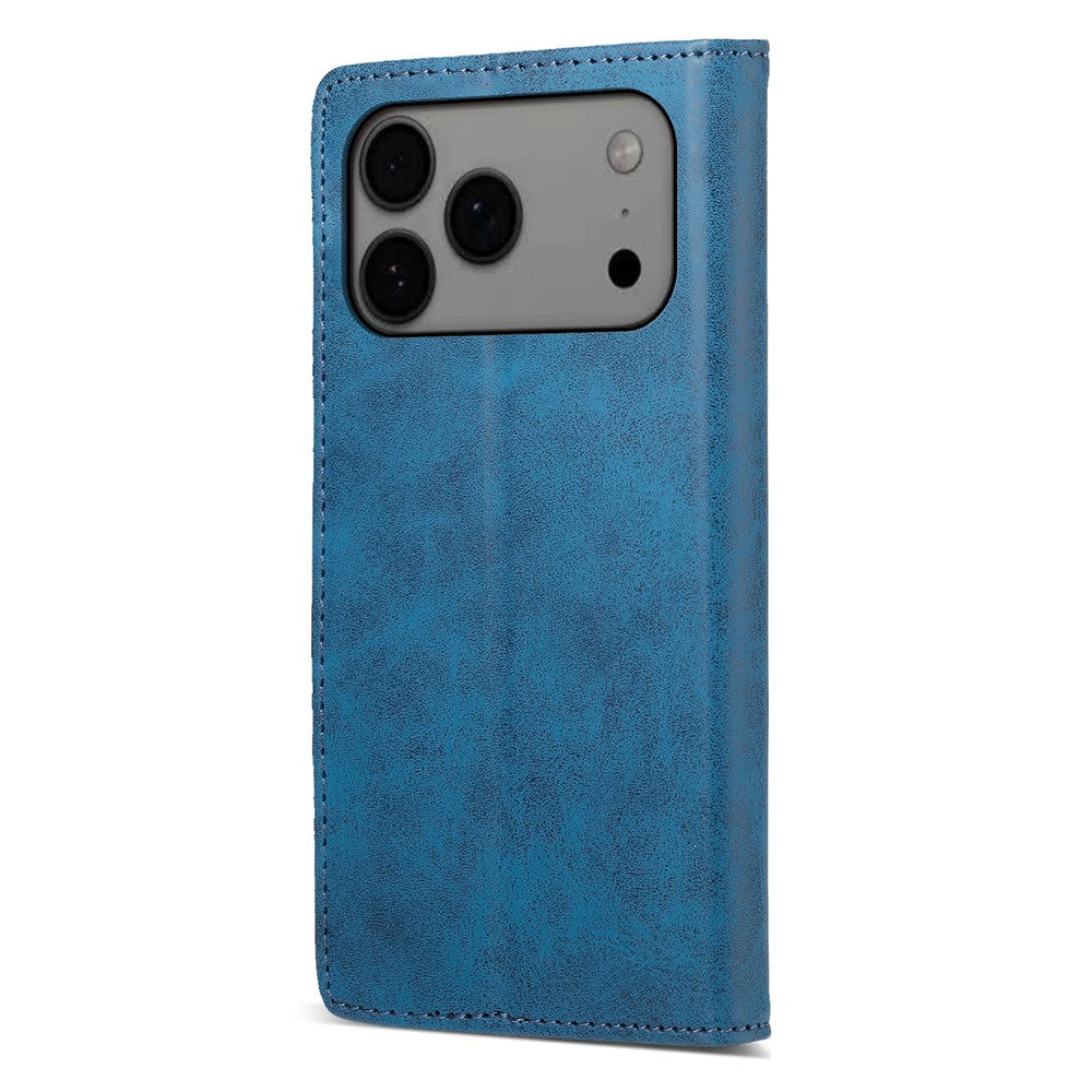 For iPhone 17 Pro Max Wallet Case RFID Blocking PU Leather Phone Cover - Blue