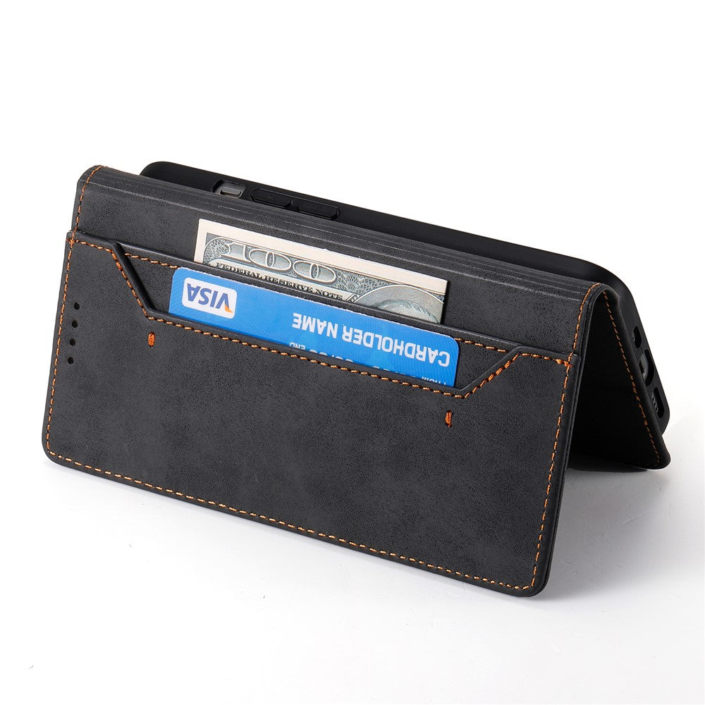 For iPhone 17 Pro Max Wallet Case RFID Blocking PU Leather Phone Cover - Black