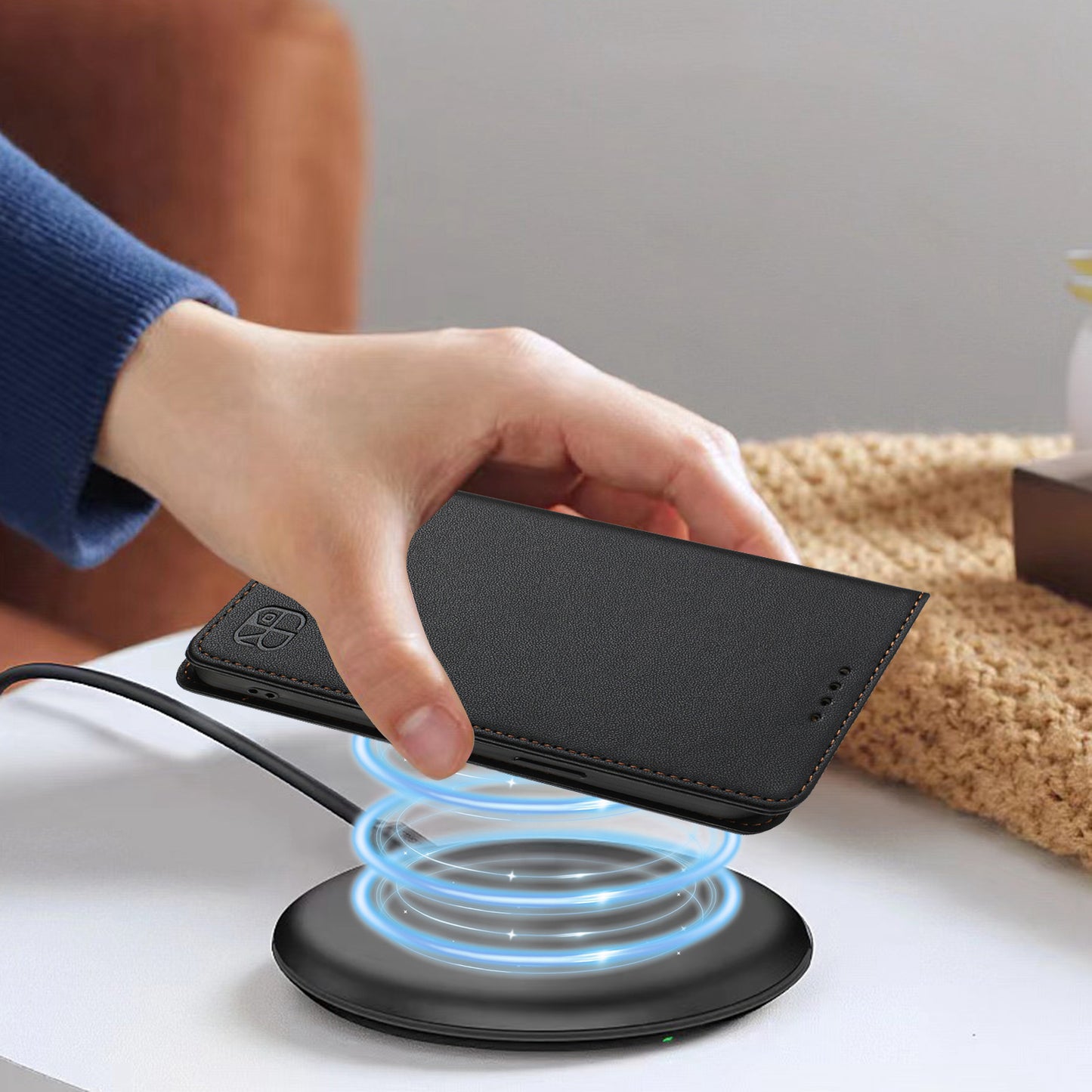 For iPhone 17 Pro Max Leather Case RINACASIS RC01 Phone Cover with RFID Blocking Wallet Stand - Black