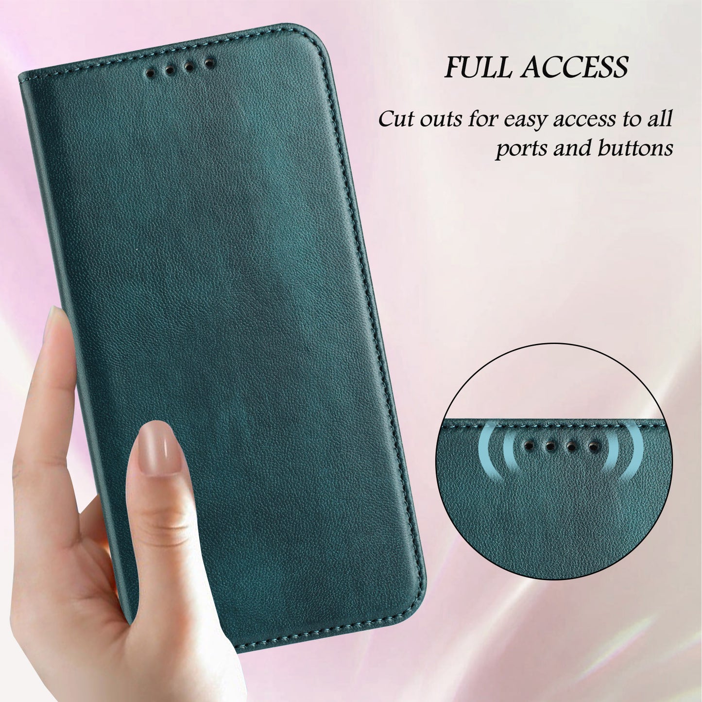 For iPhone 17 Pro Max Wallet Cases Retro Texture RFID Blocking Leather Phone Cover - Dark Green