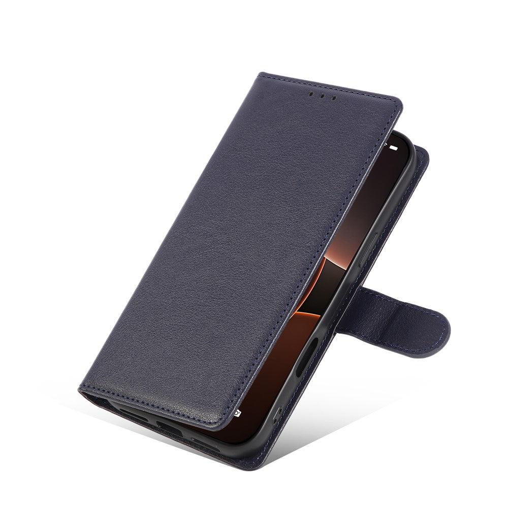 For iPhone 17 Pro Max Case Wallet Stand View PU Leather Phone Cover with Wrist Strap - Blue