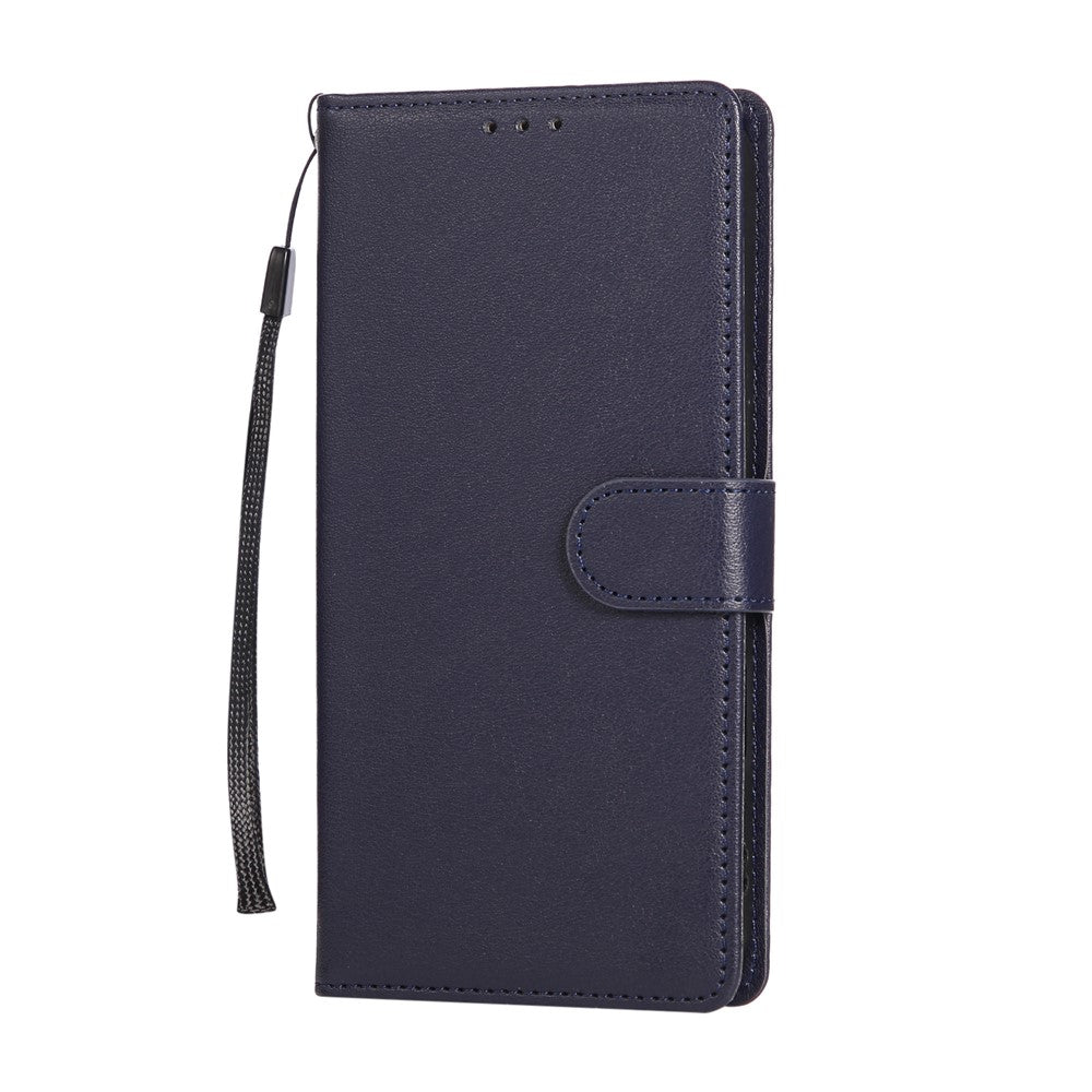 For iPhone 17 Pro Max Case Wallet Stand View PU Leather Phone Cover with Wrist Strap - Blue