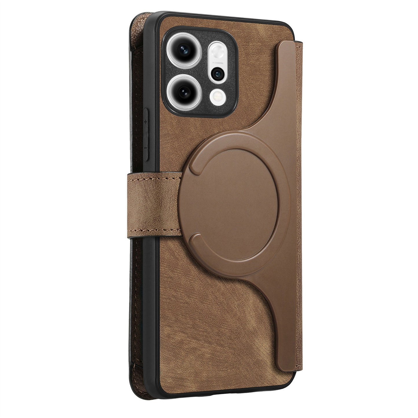 For Oppo Reno14 Pro 5G (Global) Case CASENEO MW-02 Detachable Magnetic Leather Flip Phone Cover - Brown