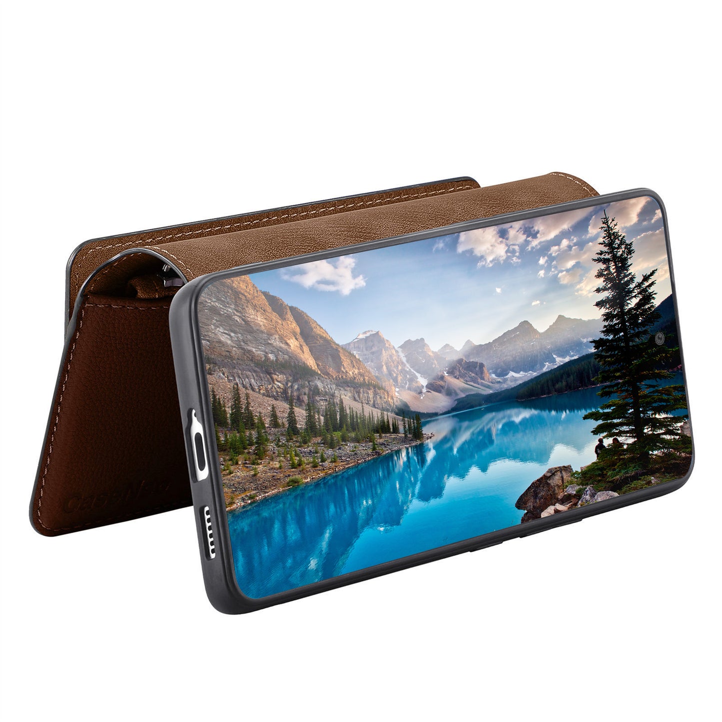 For Oppo Reno14 Pro 5G (Global) Case CASENEO MW-02 Detachable Magnetic Leather Flip Phone Cover - Brown