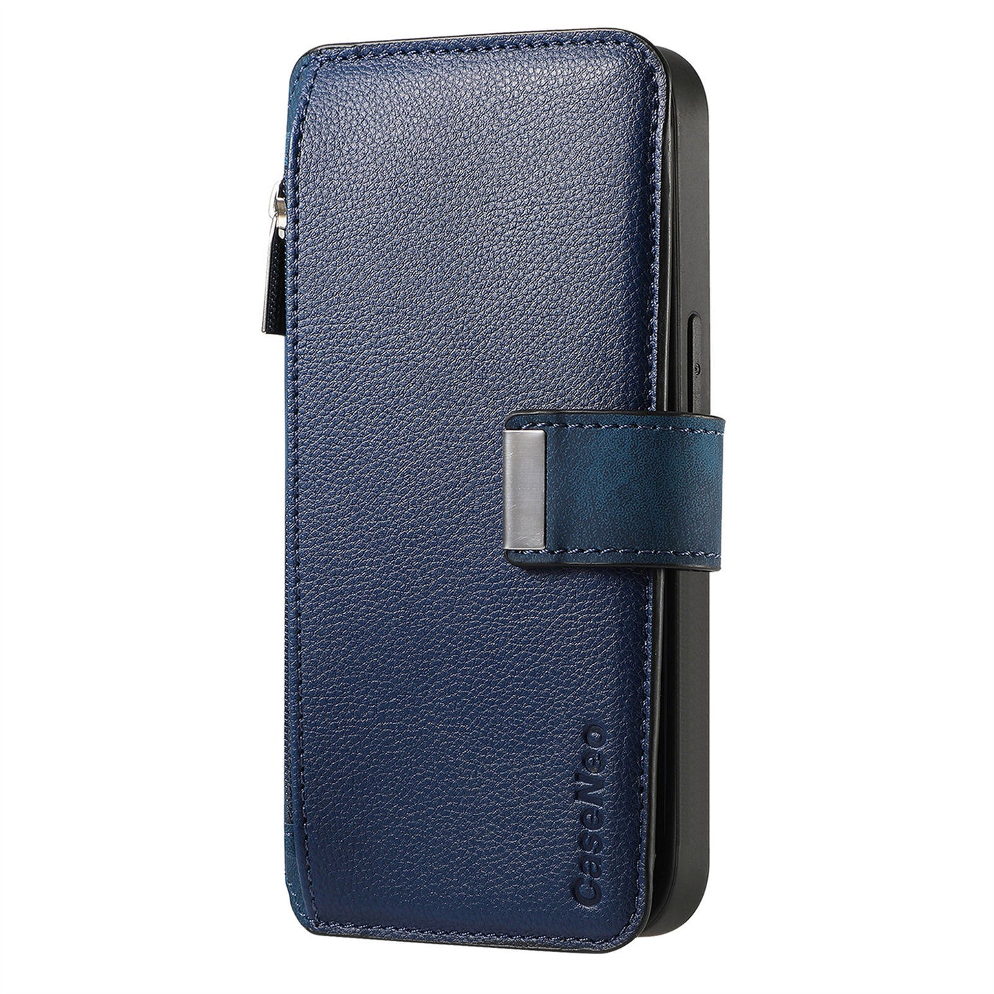For Oppo Reno14 Pro 5G (Global) Case CASENEO MW-02 Detachable Magnetic Leather Flip Phone Cover - Dark Blue