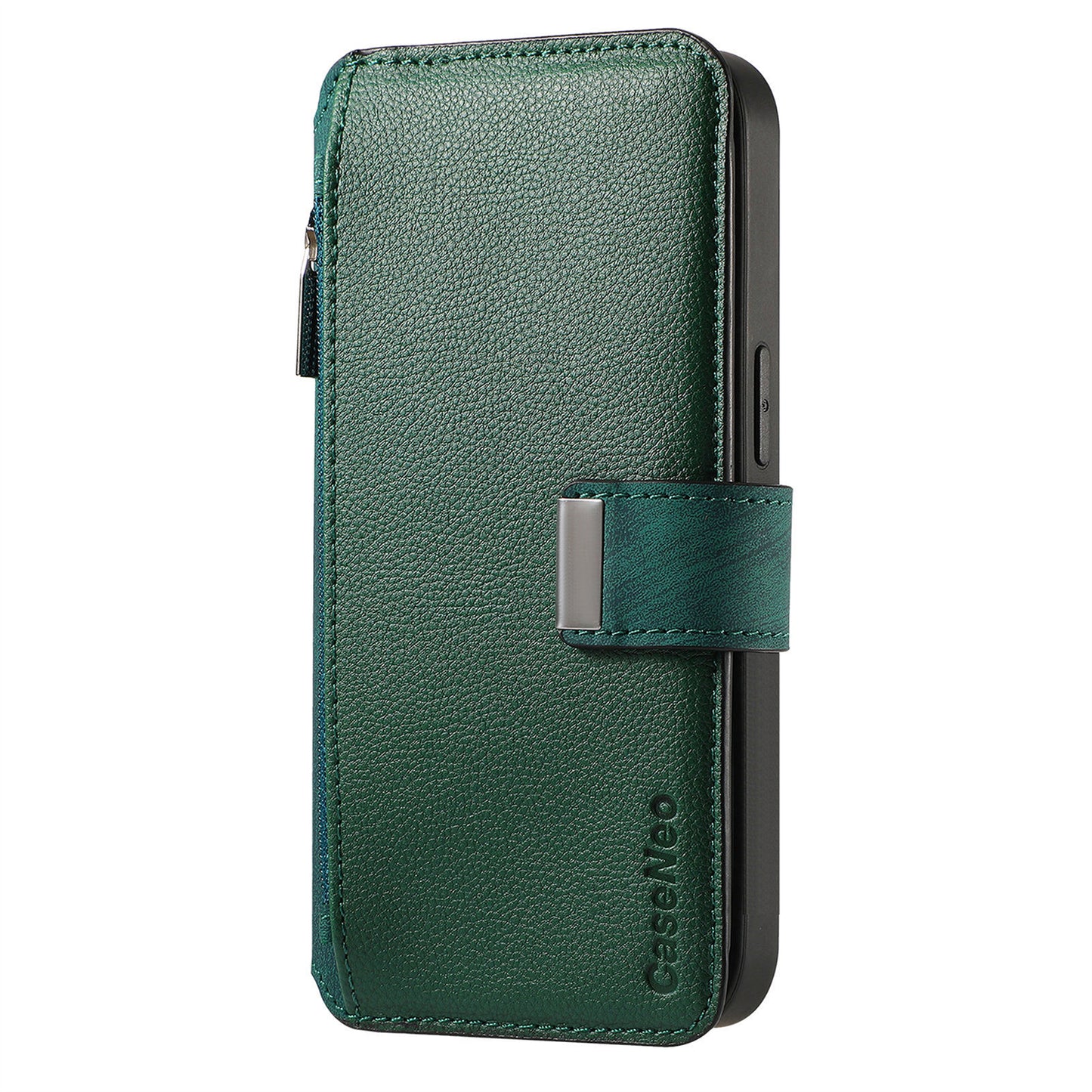 For Oppo Reno14 Pro 5G (Global) Case CASENEO MW-02 Detachable Magnetic Leather Flip Phone Cover - Green