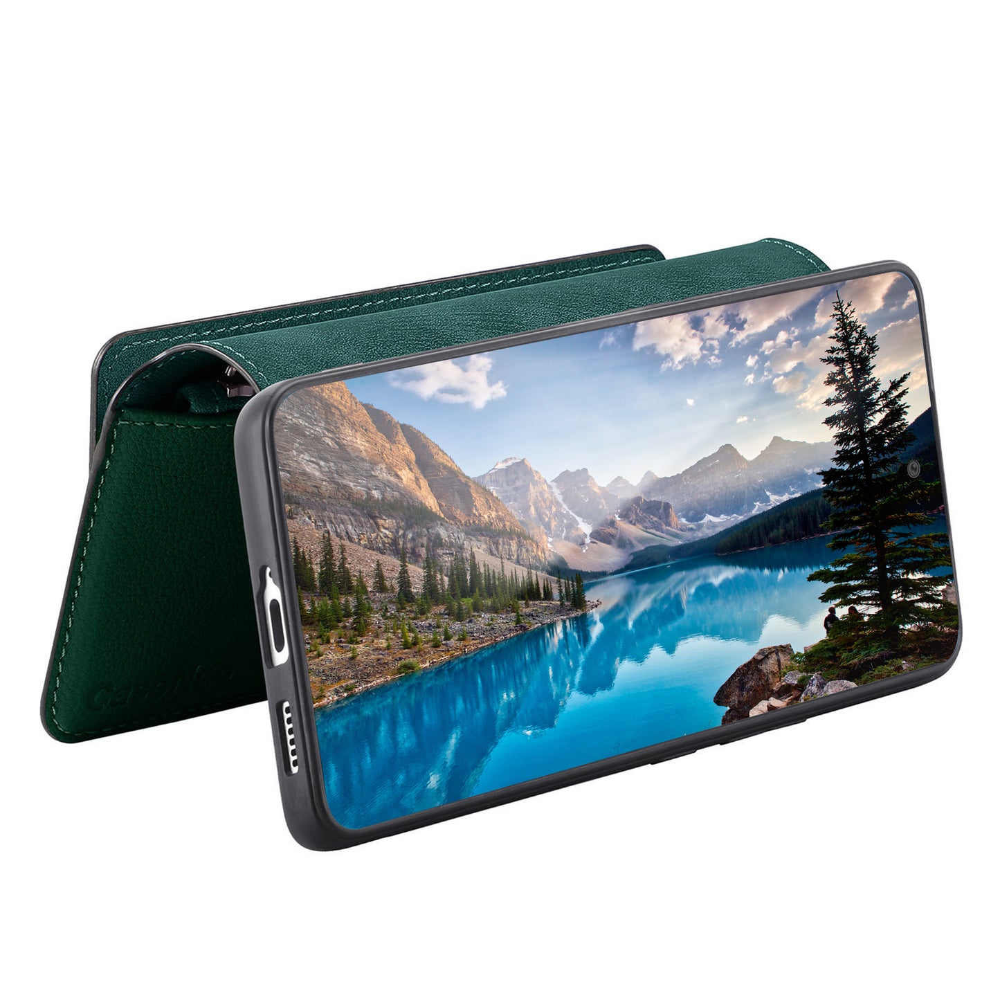 For Oppo Reno14 Pro 5G (Global) Case CASENEO MW-02 Detachable Magnetic Leather Flip Phone Cover - Green