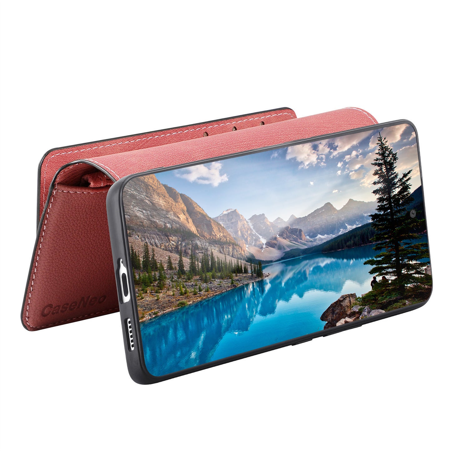 For Oppo Reno14 Pro 5G (Global) Case CASENEO MW-02 Detachable Magnetic Leather Flip Phone Cover - Pink