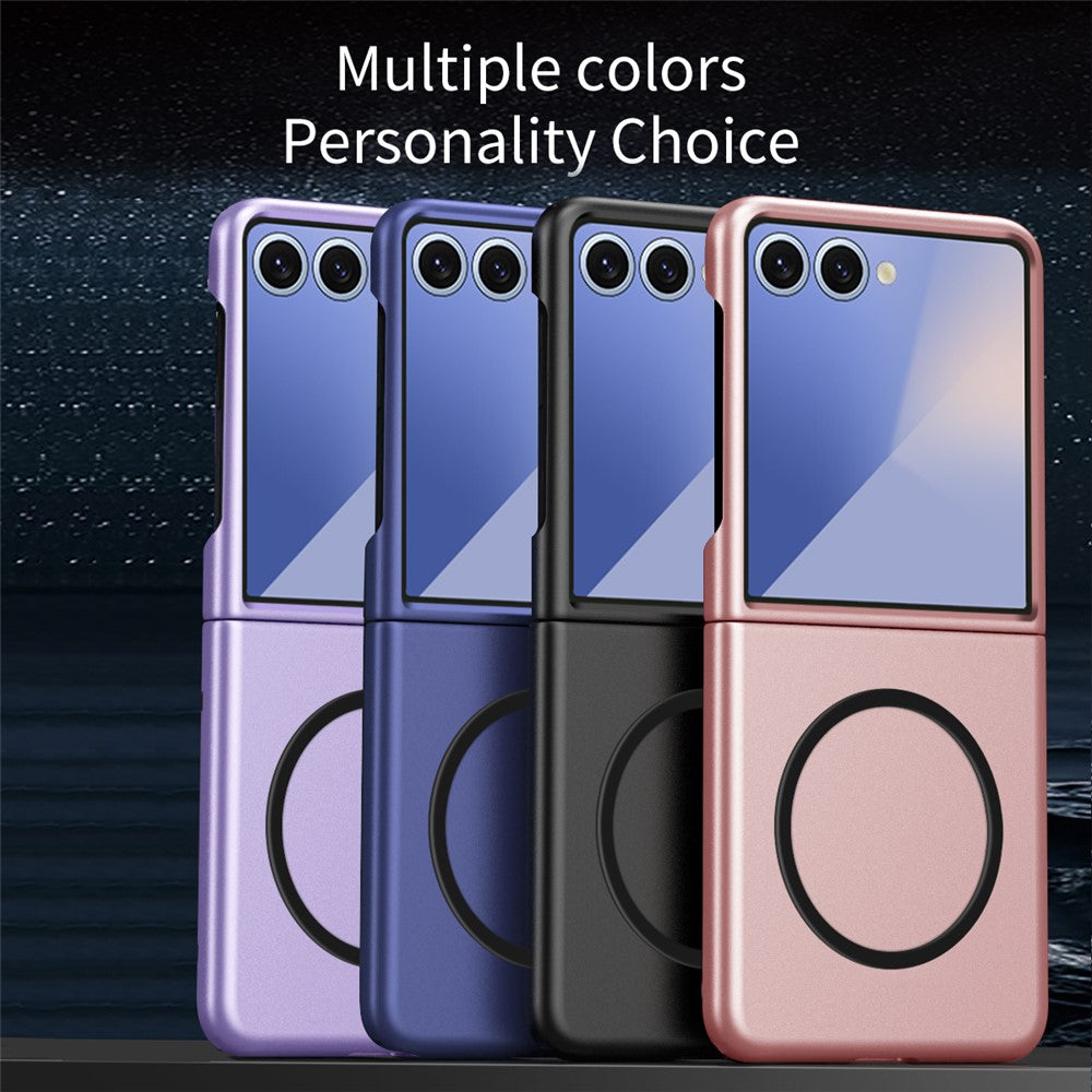 For Samsung Galaxy Z Flip7 5G Case Compatible with MagSafe Skin-Touch Matte Hard PC Phone Cover - Purple