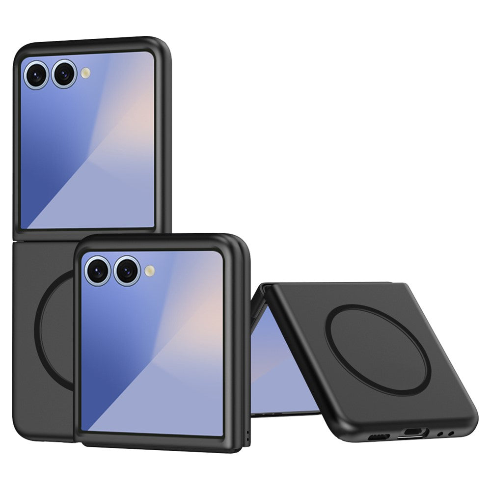 For Samsung Galaxy Z Flip7 5G Case Compatible with MagSafe Skin-Touch Matte Hard PC Phone Cover - Black
