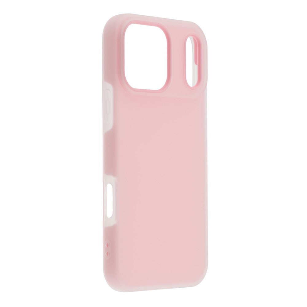 For iPhone 17 Pro Max Case 2 in 1 PC + TPU Frosted Phone Case Large Camera Cutout - Light Pink