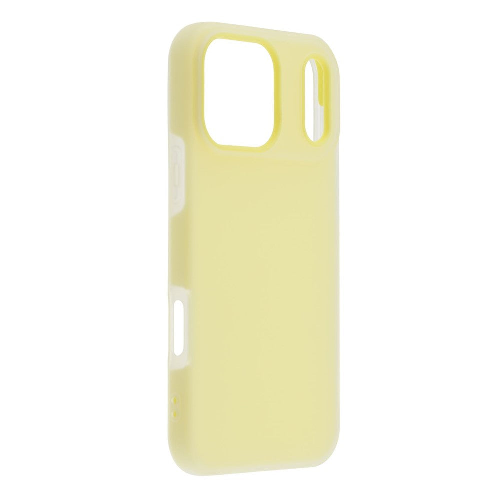 For iPhone 17 Pro Max Case 2 in 1 PC + TPU Frosted Phone Case Large Camera Cutout - Yellow