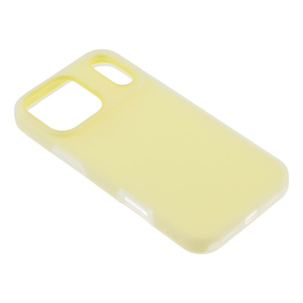 For iPhone 17 Pro Max Case 2 in 1 PC + TPU Frosted Phone Case Large Camera Cutout - Yellow